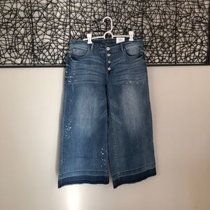 INC Button Down Wide Leg Crop Jeans